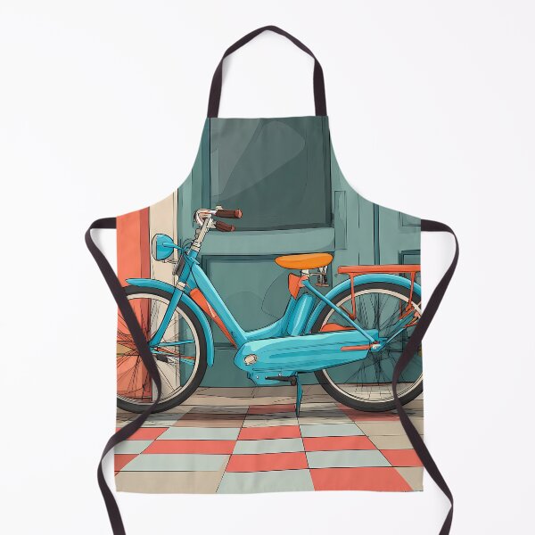 Item preview, Blue Bike Landscapes Whimsical Characters Colorful Art Design designed and sold by ART ATTACK ZONE.