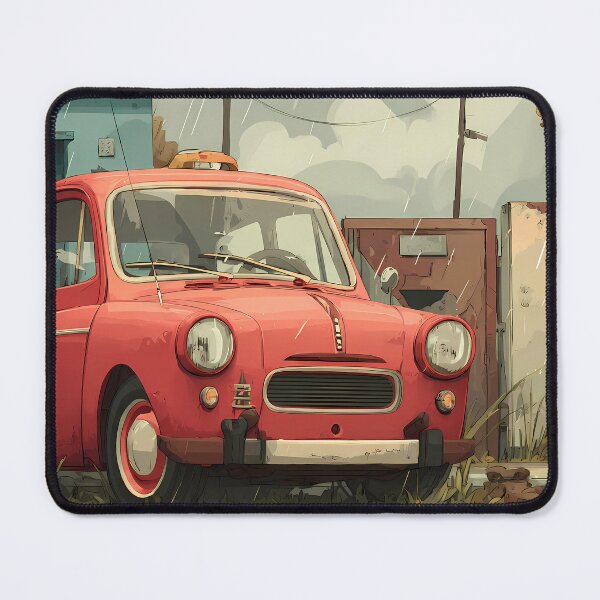 Item preview, Red Car Landscapes Whimsical Characters Colorful Art Design designed and sold by ART ATTACK ZONE.