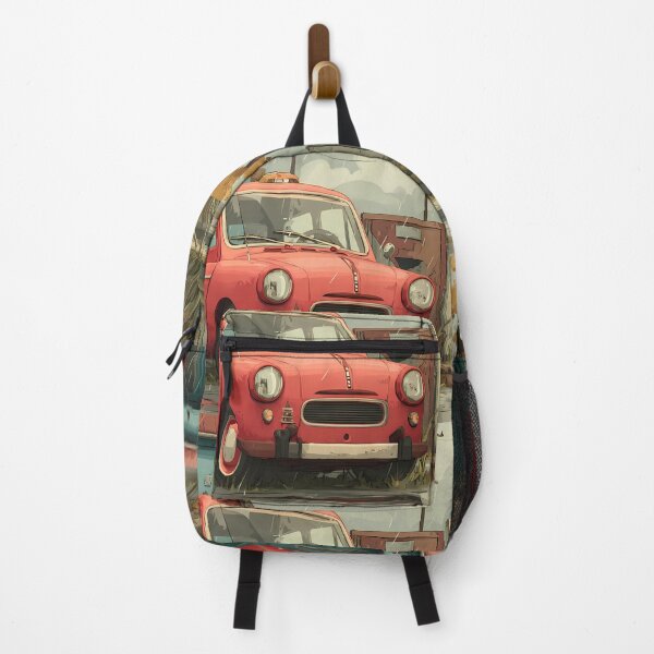 Item preview, Red Car Landscapes Whimsical Characters Colorful Art Design designed and sold by ART ATTACK ZONE.