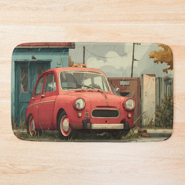 Item preview, Red Car Landscapes Whimsical Characters Colorful Art Design designed and sold by ART ATTACK ZONE.