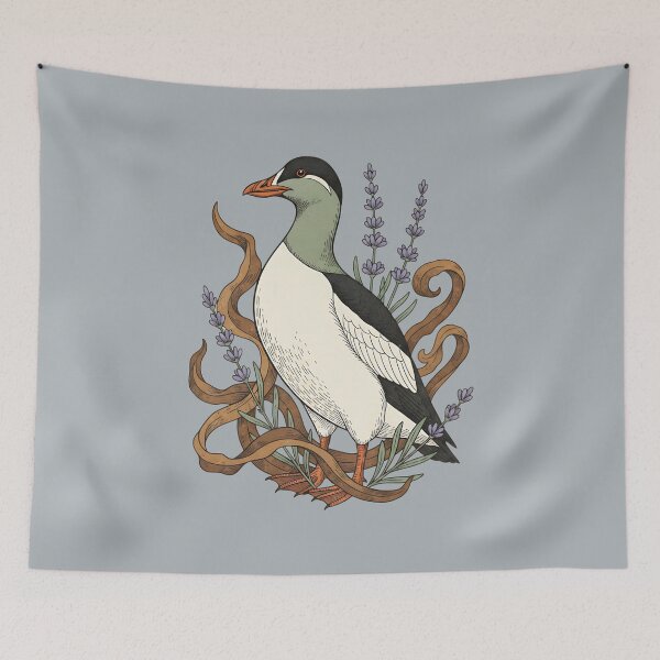 Item preview, Common Elder Duck with Sea Lavender Wildlife Nature designed and sold by BirdsnStuff.