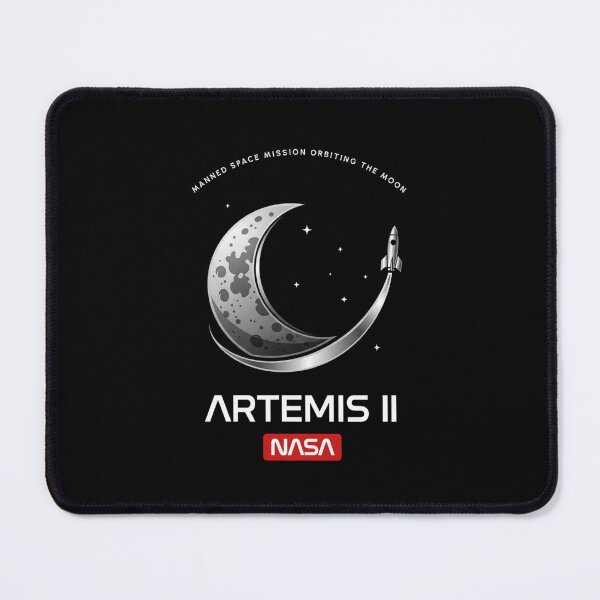 Artemis II Manned Moon Mission Classic NASA Space Logo Art Mouse Pad