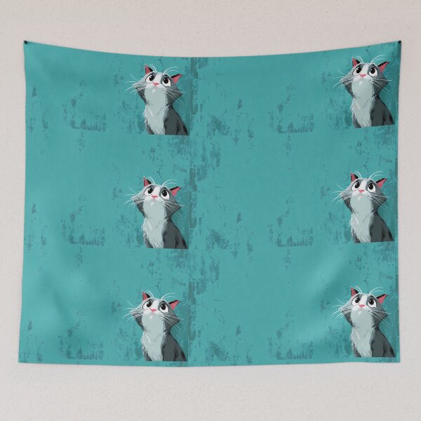 Item preview, Green Cat Landscapes Whimsical Characters Colorful Art Design designed and sold by ART ATTACK ZONE.