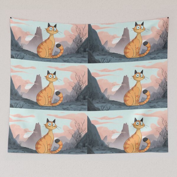 Item preview, Catty Charming Landscapes Whimsical Characters Colorful Art Design designed and sold by ART ATTACK ZONE.