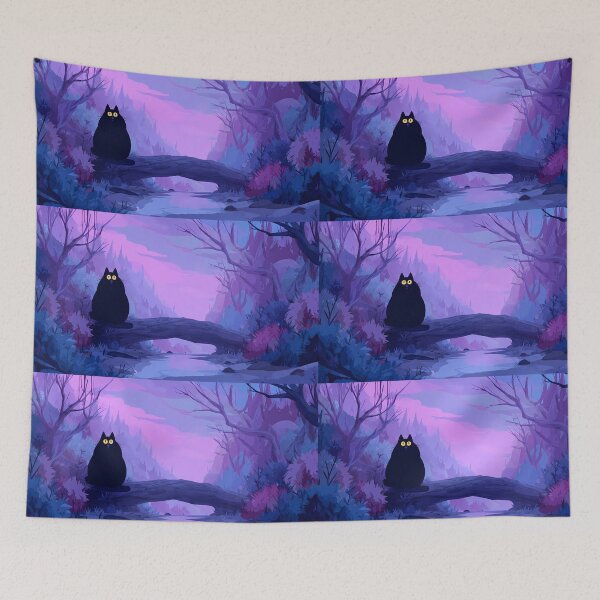 Item preview, Cat Charming Landscapes Whimsical Characters Colorful Art Design designed and sold by ART ATTACK ZONE.