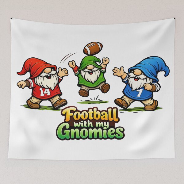 Item preview, Football with My Gnomies – Funny Gnome Football Art designed and sold by Moriarty's Digital Visions.