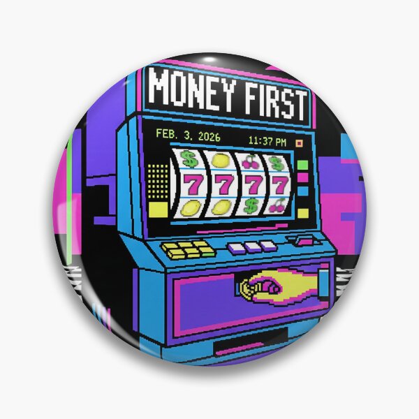 Item preview, Money First - 90s Retro Casino Slot Machine Pixel Art designed and sold by GlobalBoom.