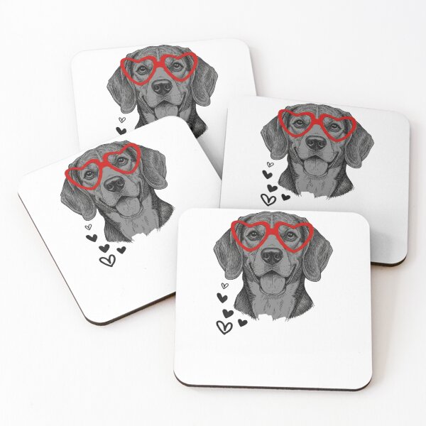 Item preview, Beagle Dog Heart Glasses Valentine Pet Lover designed and sold by salmzouriart.