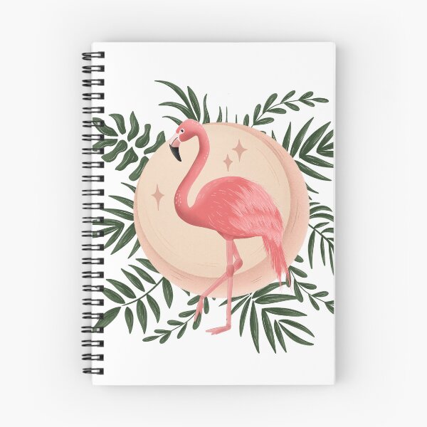 Item preview, Flamingo moon and stars with tropical leaves  designed and sold by SaltyCoveStudio.