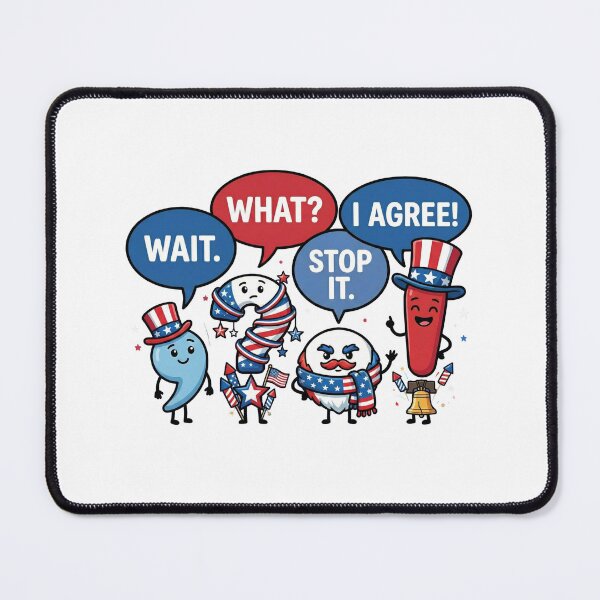Item preview, Funny Patriotic Punctuation Dialogue Cartoon Whimsical Kawaii designed and sold by chattsuede.