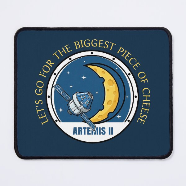 Item preview, Artemis II #32 Moon Mission Funny Cheese Space Exploration Emblem designed and sold by KiwiRider.