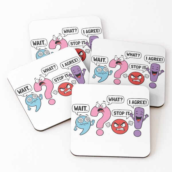 Item preview, Funny Punctuation Wait What Stop It I Agree Cartoon Grammar Lover designed and sold by chattsuede.