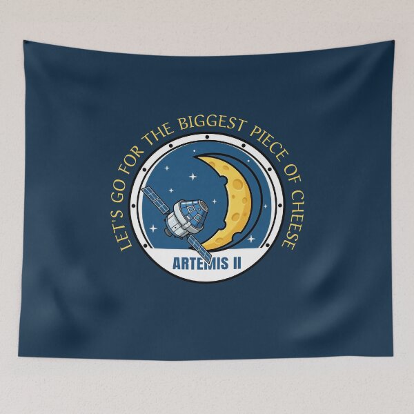 Item preview, Artemis II #32 Moon Mission Funny Cheese Space Exploration Emblem designed and sold by KiwiRider.