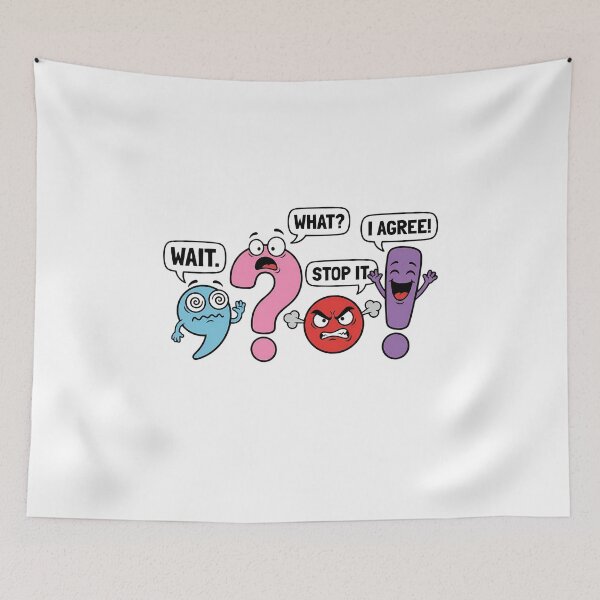 Item preview, Funny Punctuation Wait What Stop It I Agree Cartoon Grammar Lover designed and sold by chattsuede.