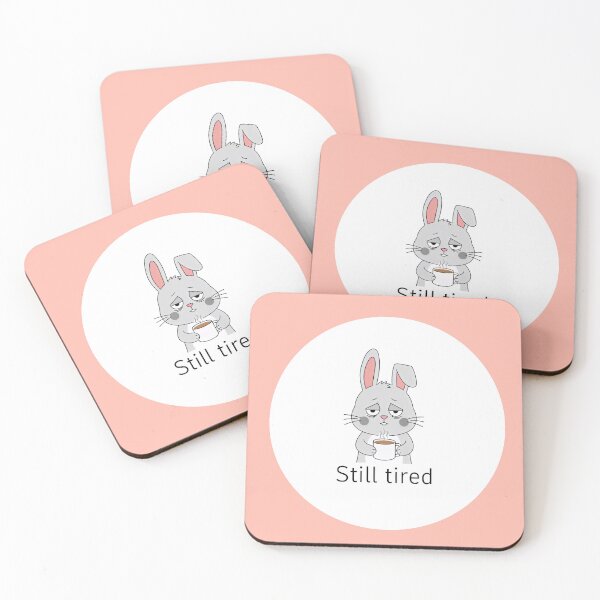 Item preview, Still tired Bunny – Cute Burnout Sticker designed and sold by sillyweas.