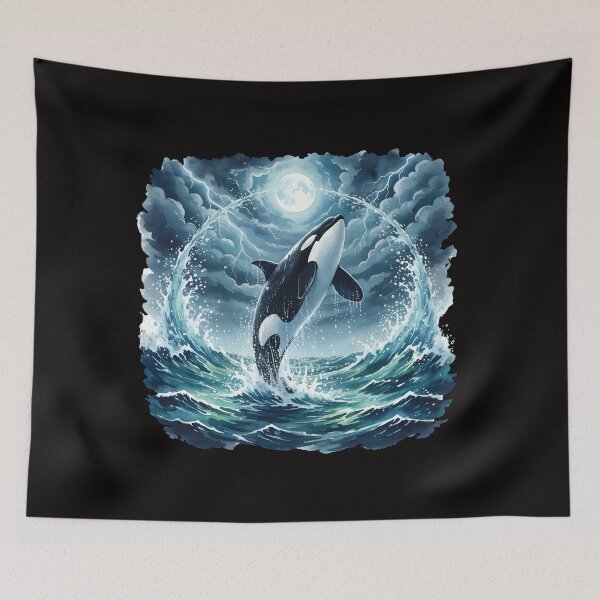 Item preview, Vintage Orca Midnight 90s Graphic, Retro Killer Whale, 90s Ocean Wildlife Lightning designed and sold by DesignDenDo ⭐⭐⭐⭐⭐.