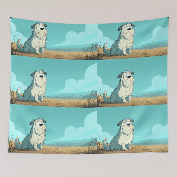 Item preview, White Dog Landscapes Whimsical Characters Colorful Art Design designed and sold by ART ATTACK ZONE.