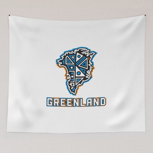 Item preview, Greenland Tribal Geometric Map Stylized Modern Vector Art designed and sold by chattsuede.