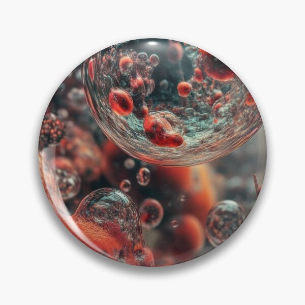 Item preview, Microscopic Drift – Red & Teal Cellular Abstract designed and sold by B-Russ-Stuff.
