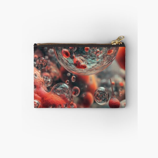 Item preview, Microscopic Drift – Red & Teal Cellular Abstract designed and sold by B-Russ-Stuff.