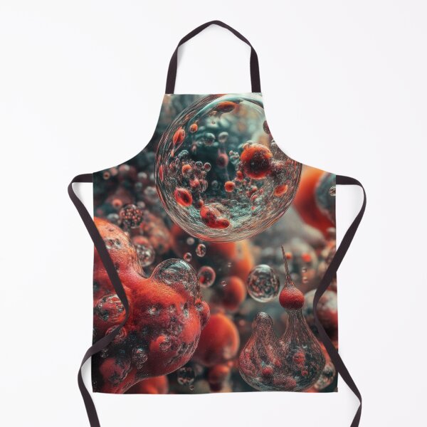 Item preview, Microscopic Drift – Red & Teal Cellular Abstract designed and sold by B-Russ-Stuff.