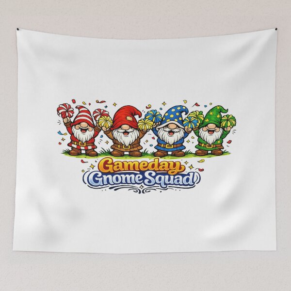 Item preview, Gameday Gnome Squad – Cheering Garden Gnomes Illustration designed and sold by Moriarty's Digital Visions.