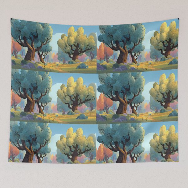 Item preview, Calm Nature Landscapes Whimsical Characters Colorful Art Design designed and sold by ART ATTACK ZONE.