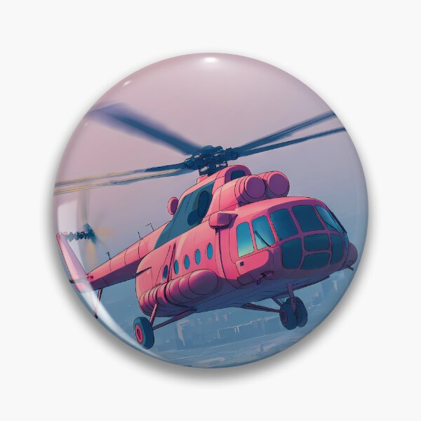 Item preview, Pink Helicopter Landscapes Whimsical Characters Colorful Art Design designed and sold by ART ATTACK ZONE.