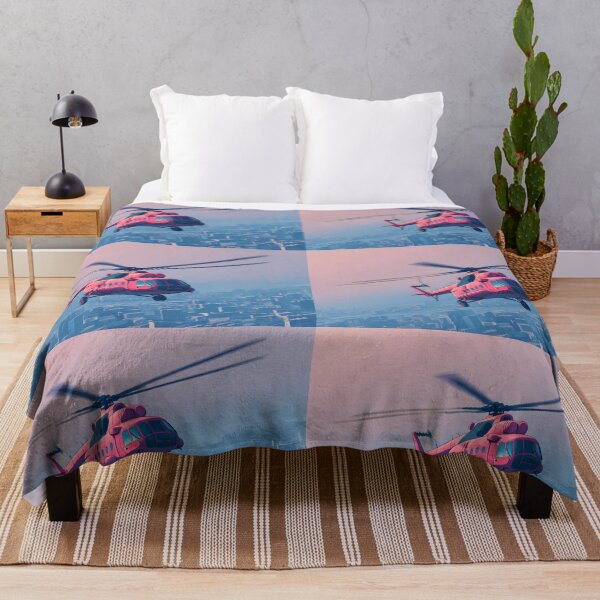 Item preview, Pink Helicopter Landscapes Whimsical Characters Colorful Art Design designed and sold by ART ATTACK ZONE.