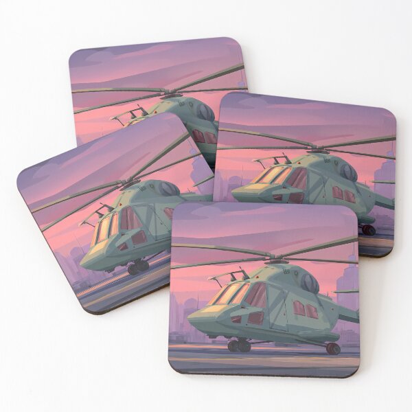 Item preview, Green Helicopter Landscapes Whimsical Characters Colorful Art Design designed and sold by ART ATTACK ZONE.