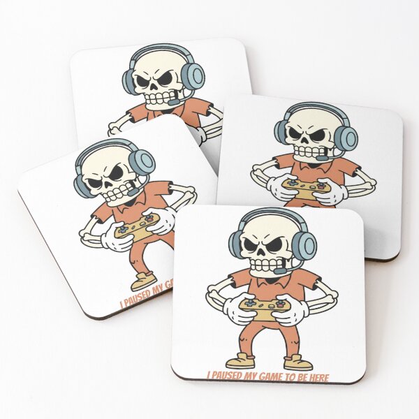 Item preview, I Paused My Game To Be Here - Vintage Skeleton Gamer Mascot designed and sold by STARLIGHTS.