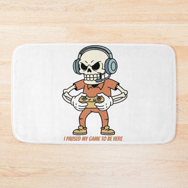 Item preview, I Paused My Game To Be Here - Vintage Skeleton Gamer Mascot designed and sold by STARLIGHTS.