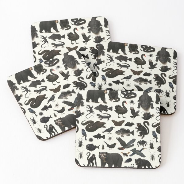 Item preview, Wild World in Black Retro Animal Identification Chart designed and sold by kakarikihill.