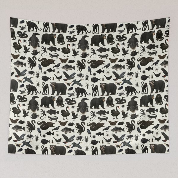 Item preview, Wild World in Black Retro Animal Identification Chart designed and sold by kakarikihill.