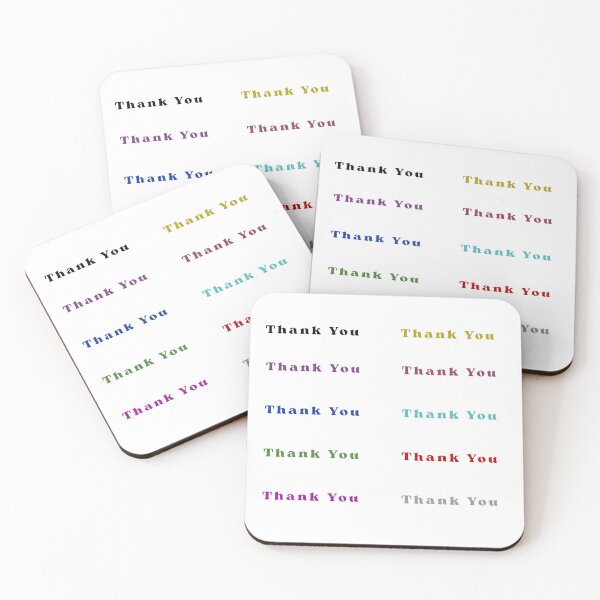 Item preview, Thank You Pack Colorful Texts Stickers Prints Posters Wall Art Magnet Home Coffee Cup Decoration TShirt Stationary Notebook Magnet Hat Kitchen Work School Office Redbubble Shop designed and sold by Saritas Boutique Shop.