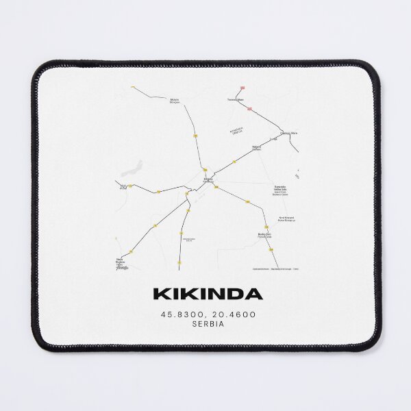 Item preview, Kikinda Serbia Map Print | Minimalist City Road Map Wall Art designed and sold by RM-Journey.