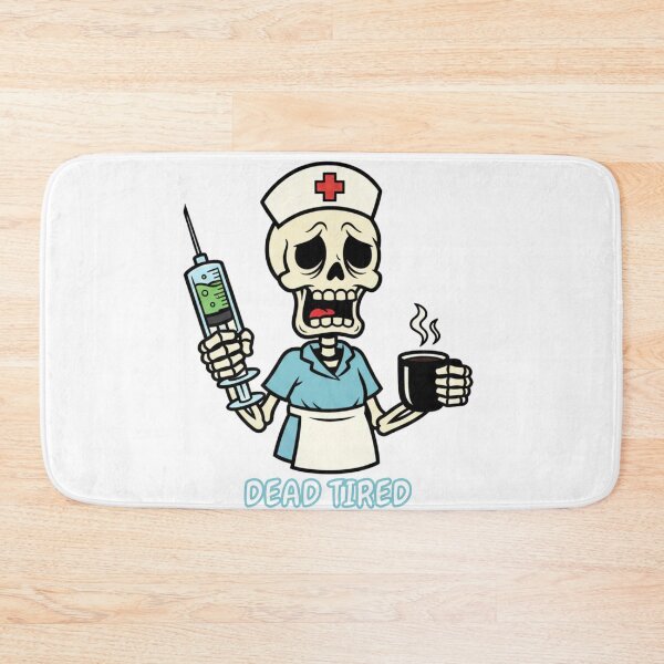Item preview, Dead Tired - Funny Nurse Skeleton Drinking Coffee designed and sold by STARLIGHTS.