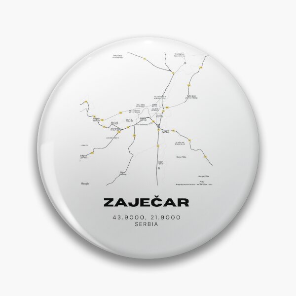 Item preview, Zaječar Serbia Map Print | Minimalist City Road Map Wall Art designed and sold by RM-Journey.