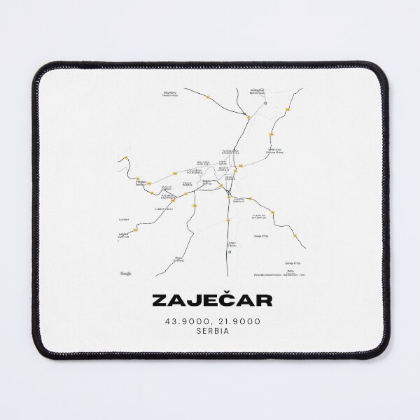 Item preview, Zaječar Serbia Map Print | Minimalist City Road Map Wall Art designed and sold by RM-Journey.