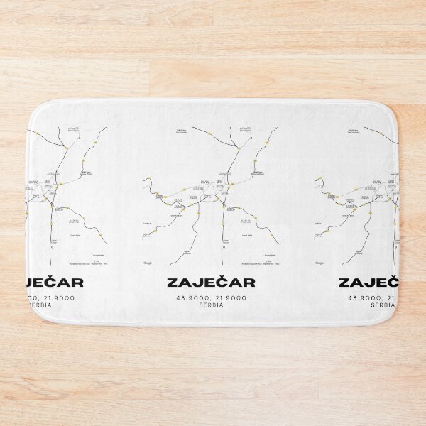 Item preview, Zaječar Serbia Map Print | Minimalist City Road Map Wall Art designed and sold by RM-Journey.