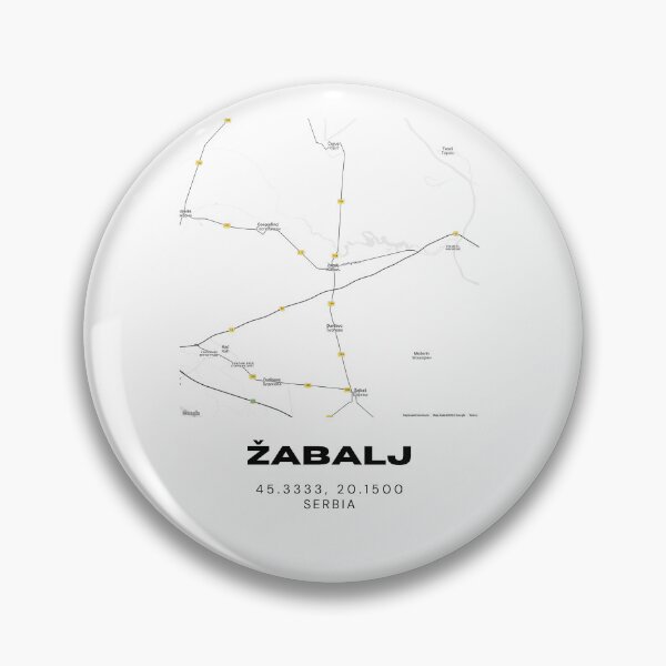 Item preview, Žabalj Serbia Map Print | Minimalist City Road Map Wall Art designed and sold by RM-Journey.