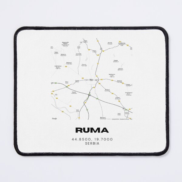 Item preview, Ruma Serbia Map Print | Minimalist City Road Map Wall Art designed and sold by RM-Journey.