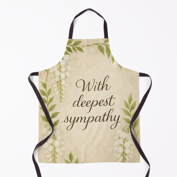 Item preview, With Deepest Sympathy – White Wisteria Botanical Frame on Vintage Paper designed and sold by EmeraldeaArt.