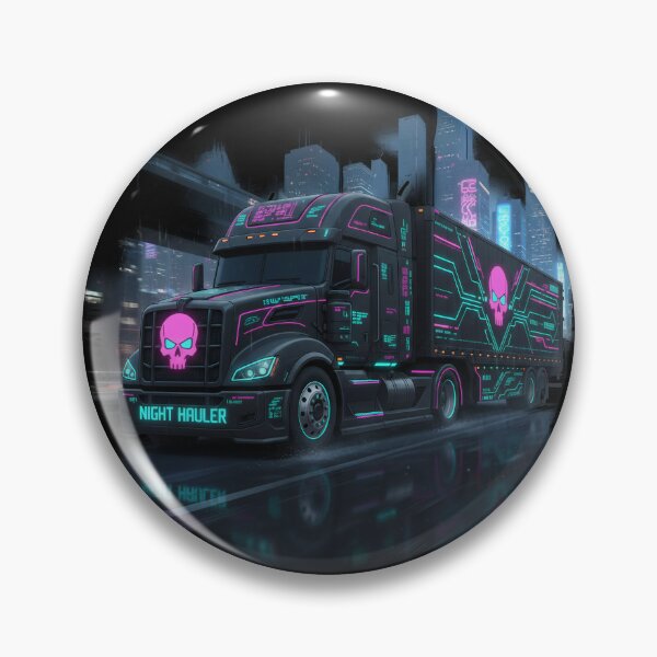 Item preview, Cyberpunk Night Hauler Neon Truck Art ή Futuristic Synthwave Semi-Truck Illustration. designed and sold by BounoWorld.