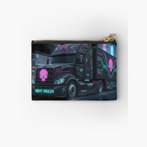 Item preview, Cyberpunk Night Hauler Neon Truck Art ή Futuristic Synthwave Semi-Truck Illustration. designed and sold by BounoWorld.
