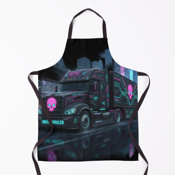 Item preview, Cyberpunk Night Hauler Neon Truck Art ή Futuristic Synthwave Semi-Truck Illustration. designed and sold by BounoWorld.
