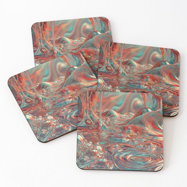 Item preview, Melting Reality – Surreal Red & Teal Landscape designed and sold by B-Russ-Stuff.