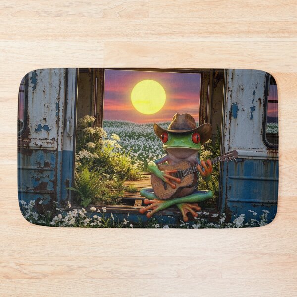 Item preview, Cowboy Tree Frog Drifter Plays His Guitar designed and sold by Tridentulus.