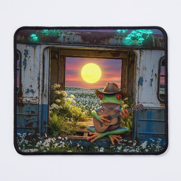 Item preview, Cowboy Tree Frog Drifter Plays His Guitar designed and sold by Tridentulus.