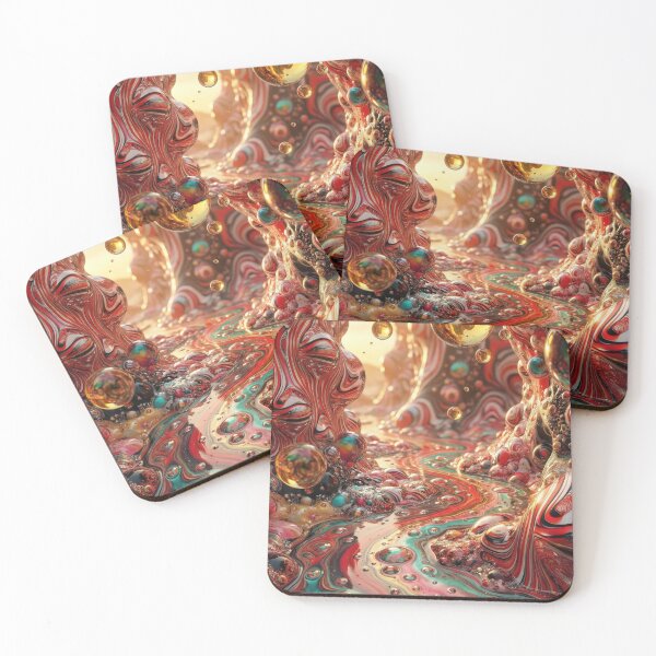 Item preview, Psychedelic Marble Canyon – Surreal Red & Teal Landscape designed and sold by B-Russ-Stuff.